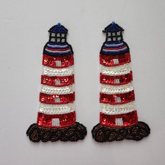 Sequins Beads 2 Nautical Applique Patches sewing Adhesive Movable & Reusable 5.5 - Picture 2 of 3